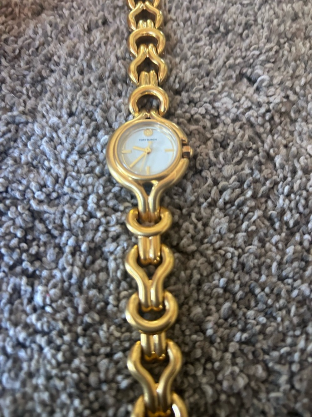 Tory Burch Gold-Tone Link Bracelet Watch with White Dial - Picture 5 of 6